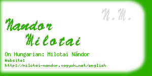 nandor milotai business card