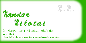 nandor milotai business card
